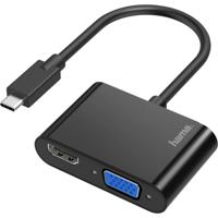 Hama 00200313 USB-C / HDMI / VGA Adapter [1x USB-C stekker - 1x VGA-bus, HDMI-bus] Zwart - thumbnail