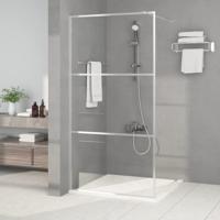 Inloopdouchewand 100x195 cm transparant ESG-glas zilverkleurig