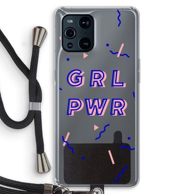 GRL PWR: Oppo Find X3 Transparant Hoesje met koord