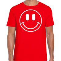 Verkleed T-shirt voor heren - smiley - rood - carnaval - foute party - feestkleding - thumbnail