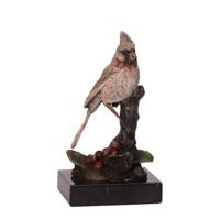 BRONZEN BEELD VAN EEN KARDINAALVOGEL