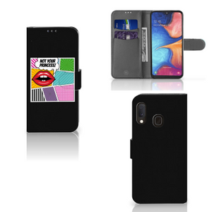 Samsung Galaxy A20e Wallet Case met Pasjes Popart Princess