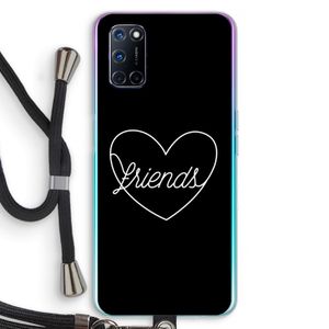 Friends heart black: Oppo A72 Transparant Hoesje met koord