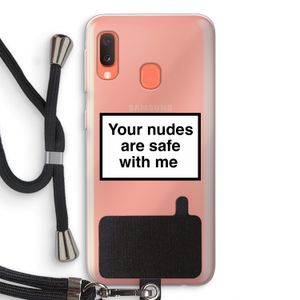 Safe with me: Samsung Galaxy A20e Transparant Hoesje met koord