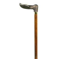 Classic Canes Houten wandelstok - Bruin - Hardhout - Linkshandig - Soft-touch Ergonomisch handvat - Lengte 92 cm - thumbnail