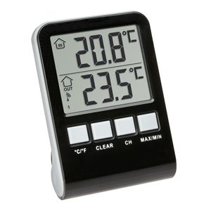 TFA-Dostmann PALMA Vloeibare omgevingsthermometer Binnen/buiten Zwart, Grijs