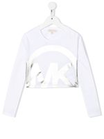 Michael Kors Kids t-shirt crop à manches longues - Blanc - thumbnail