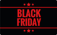Zwart vinyl tapijt Black Friday rode letters Zwart vinyl tapijt Black Friday rode letters