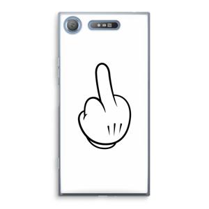 Middle finger white: Sony Xperia XZ1 Transparant Hoesje