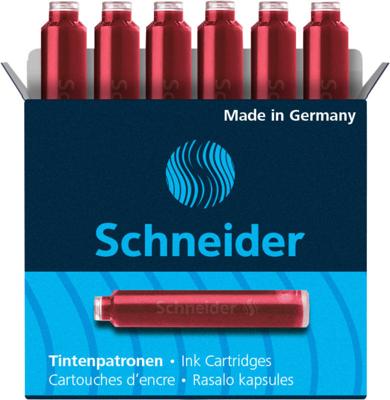 6 Inktpatronen Schneider rood