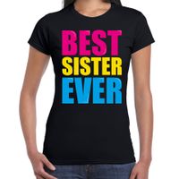 Best sister ever / Beste zus ooit fun t-shirt zwart dames