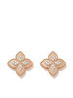 Roberto Coin boucles d'oreilles Princess Flower en or rose 18ct ornées de diamants - thumbnail