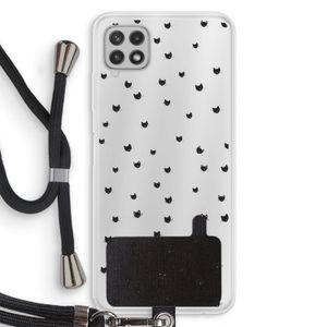 Kleine kattenkopjes: Samsung Galaxy A22 4G Transparant Hoesje met koord