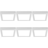 LED Downlight Opbouwspot - LED Paneel Slim 6 Stuks - Brinton Thin - 24W 2400lm 120° Bundelhoek - Helder/Koud Wit 6500K - IP40 - Vierkant - Wit - 272x272mm