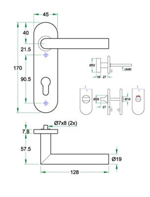 Krukgarn TESSA PL rvs mat WC 8mm KS