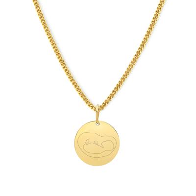 Gepersonaliseerde echo lijntekening ketting - Stainless steel - 13 mm - Goud
