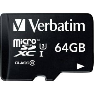 Verbatim PRO microSDXC-kaart 64 GB Class 10, UHS-I, UHS-Class 3 Incl. SD-adapter