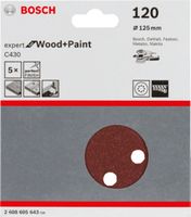 Bosch Accessoires 5x Excenter Ø125mm C430 Expert for Wood+Paint 8/120 - 2608605643 - thumbnail