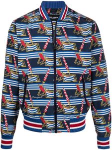 Dolce & Gabbana veste bomber imprimée - Bleu