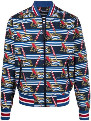 Dolce & Gabbana veste bomber imprimée - Bleu