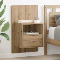 Bedkast 2 pcs artisanaal eikenkleurig 48.5 x 32.5 x 80 cm