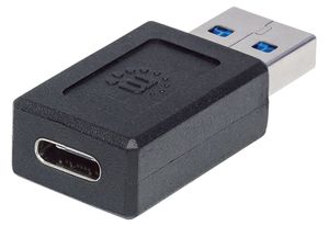 Manhattan 354714 USB-A USB-C Zwart kabeladapter/verloopstukje