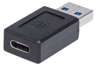 Manhattan 354714 USB-A USB-C Zwart kabeladapter/verloopstukje - thumbnail