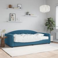Slaapbank met matras 100x200 cm fluweel blauw