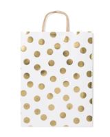 HEMA Cadeautas XL 45x28cm stippen (goud)