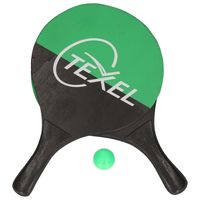 Houten beachball set groen/zwart   - - thumbnail