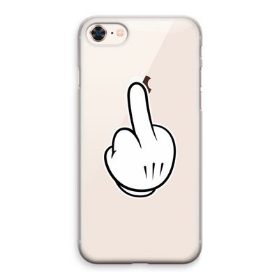 Middle finger black: iPhone 8 Transparant Hoesje