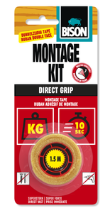 Montagekit Direct Grip Tape Kaart 1,5 m x 19 mm - Bison