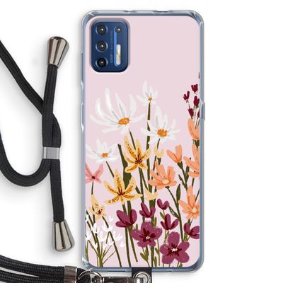 Painted wildflowers: Motorola Moto G9 Plus Transparant Hoesje met koord