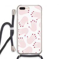 Hands pink: iPhone 7 PLUS Transparant Hoesje met koord