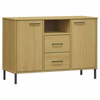 vidaXL Dressoir met metalen poten OSLO 113x40x77 cm grenenhout bruin - thumbnail