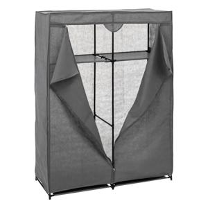 Mobiele kledingkast - opvouwbaar - grijs - kunststof - 110 x 45 x 155 cm - hang en leg opties