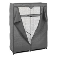 Mobiele kledingkast - opvouwbaar - grijs - kunststof - 110 x 45 x 155 cm - hang en leg opties Mobiele kledingkast - opvouwbaar - grijs - kunststof - 110 x 45 x 155 cm - hang en leg opties