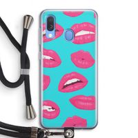 Bite my lip: Samsung Galaxy A40 Transparant Hoesje met koord