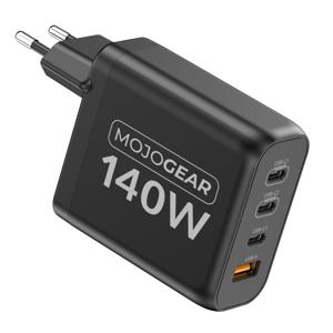 MOJOGEAR CHARGE+ 140 Watt oplader met 4 poorten USB / USB-C