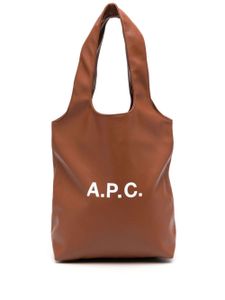 A.P.C. petit sac cabas Ninon à logo imprimé - Marron