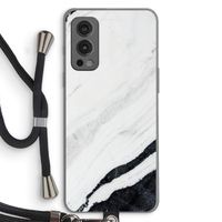Elegante marmer: OnePlus Nord 2 5G Transparant Hoesje met koord