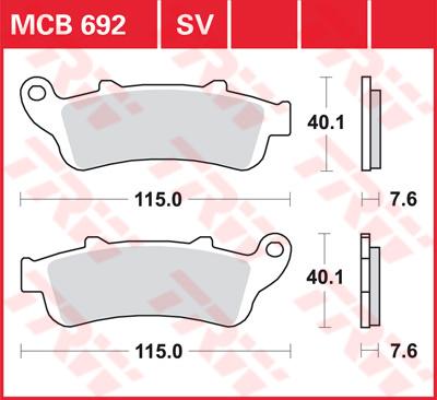 TRW Remblokken, en remschoenen voor de moto, MCB692SV Sinter street