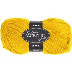 Geel acryl 3-draads garen 80 meter
