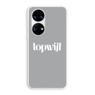 Topwijf Grijs Wit: Huawei P50 Transparant Hoesje