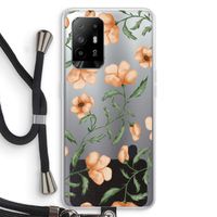Peachy flowers: Oppo A95 5G Transparant Hoesje met koord