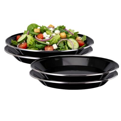 Redcliffs Campingborden - 4x stuks - zwart - 24 x 2 cm - emaille - kamperen/outdoor - borden