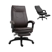 Bureaustoel - Ergonomische bureaustoel - Game stoel - Gaming stoel - Met voetensteun - Tot 150 Kg - Bruin - thumbnail