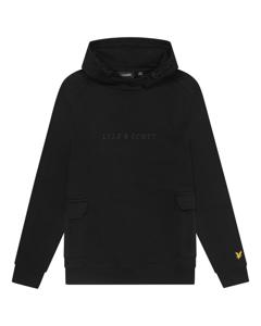 Lyle & Scott Hoodie cargo pocket - Z865 Jet zwart