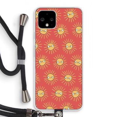 Zon: Pixel 4 Transparant Hoesje met koord