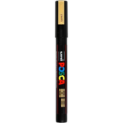 Uni-Posca Posca marker, afm pc-3m, lijndikte 0,9-1,3 mm, fijn, goud, 1 stuk